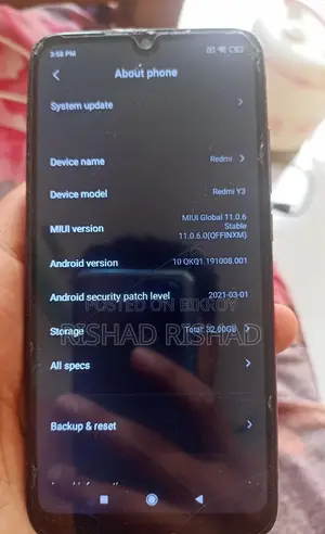 Xiaomi Redmi Y3 . (Used)