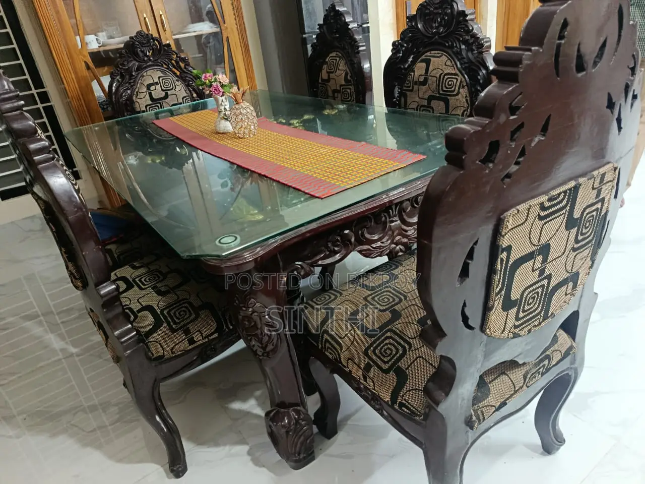 অরিজিনাল চিটাগং সেগুন কাঠের ডাইনিং সাতগে ৬চেয়ার