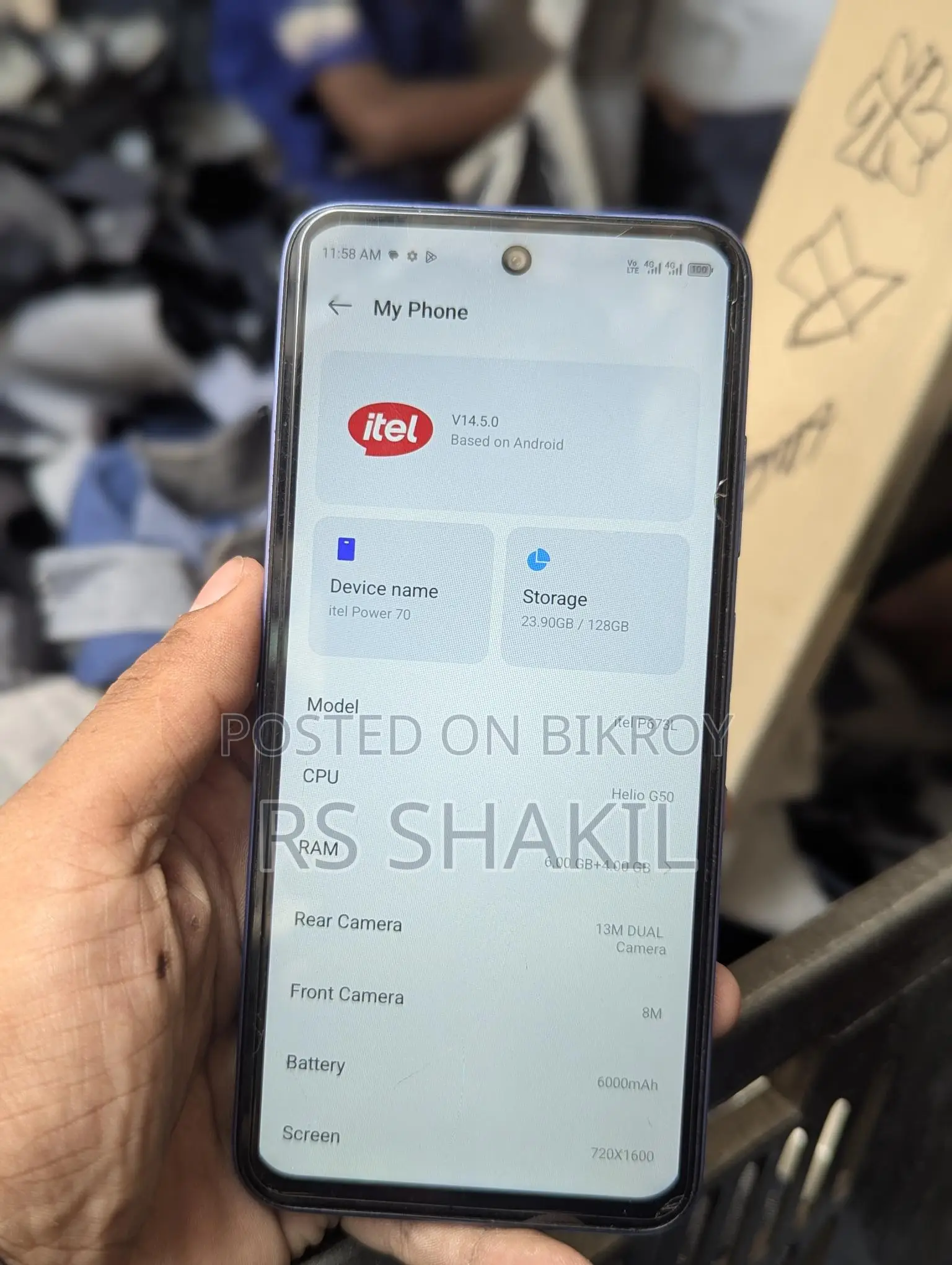 Itel Power 70 6gb 128gb (Used)