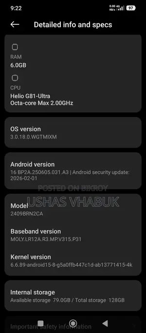 Xiaomi Redmi 14 c . (Used)