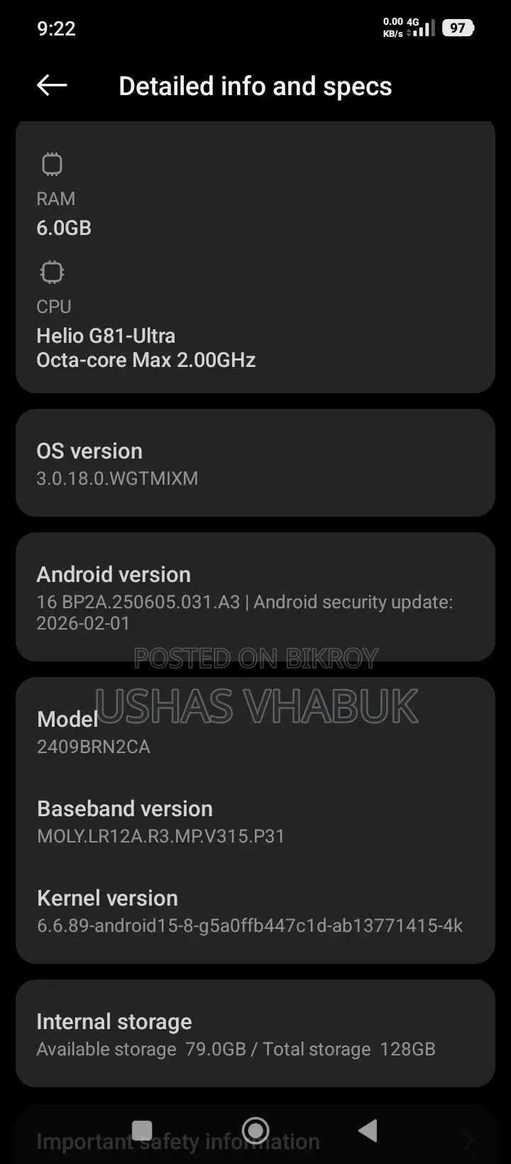 Xiaomi Redmi 14 c . (Used)