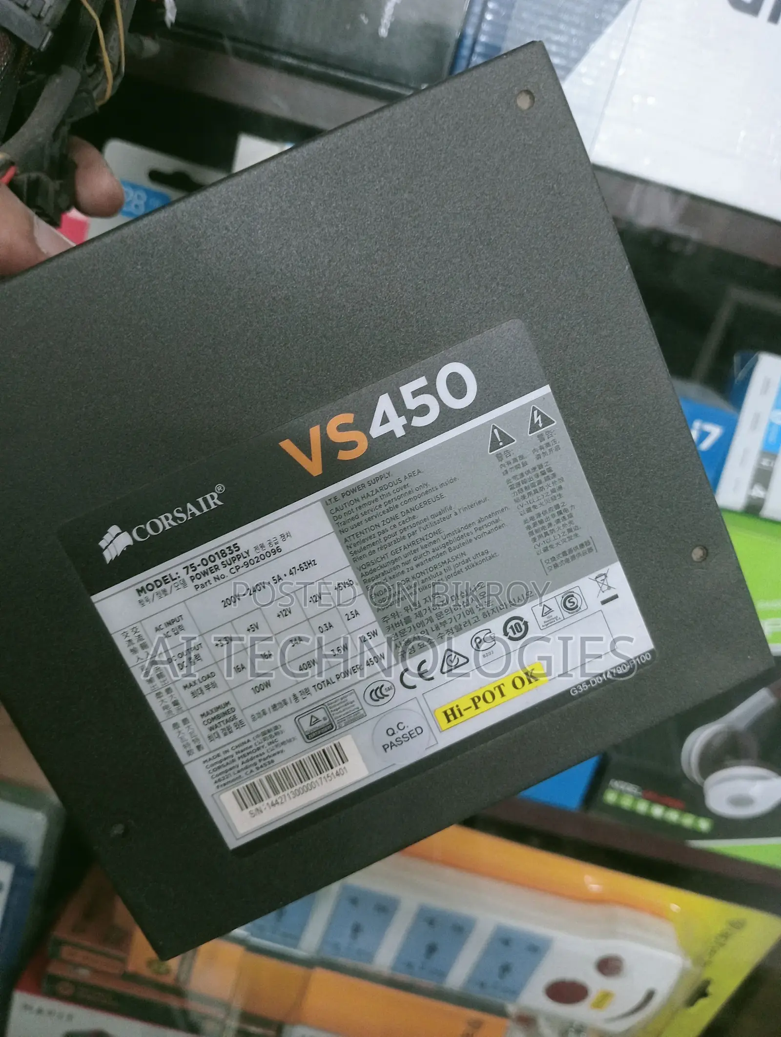 Corsair VS450 Power Supply | 450 Watt| 80 Plus ATX 12V 2.3