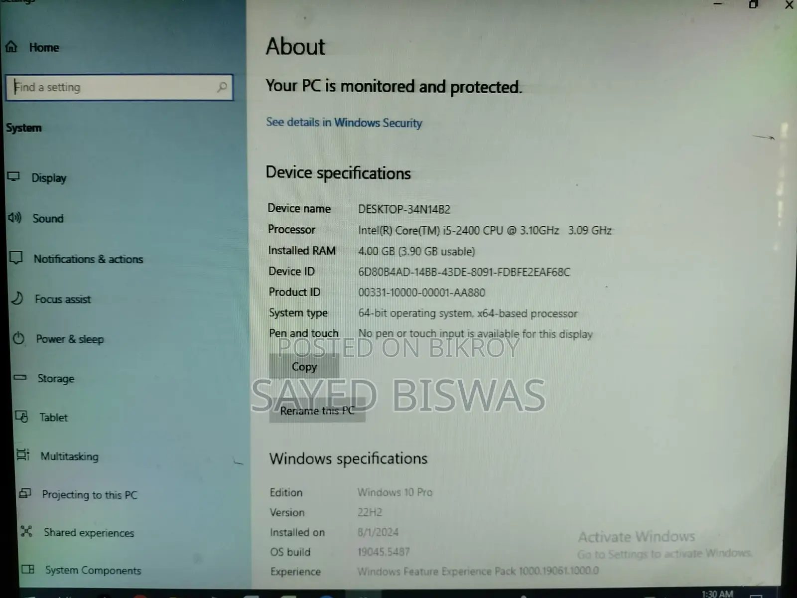 Used Desktop PC (i5 3.10GHz, 4GB RAM) – Enjoy Smooth Performance!