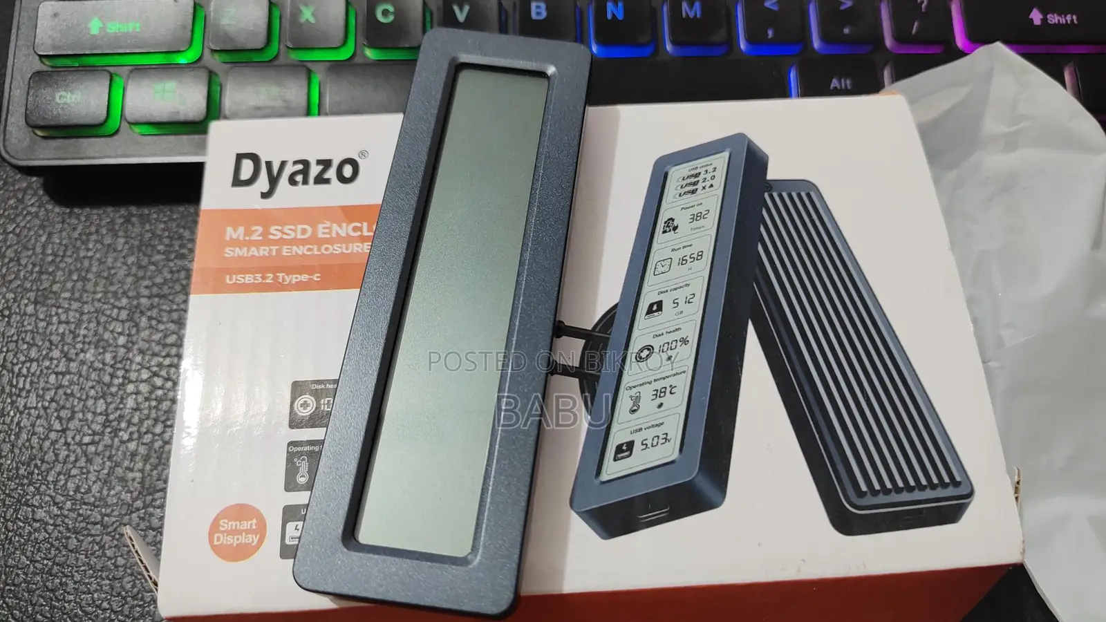 M.2 Nvme enclosure with Digital display