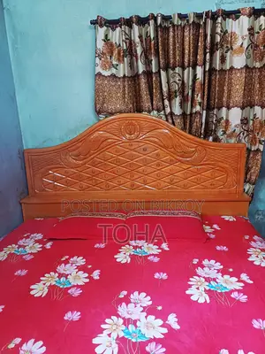 Teak Wood Semi-Box Bed King Size 6-7ft. Location: Keraniganj