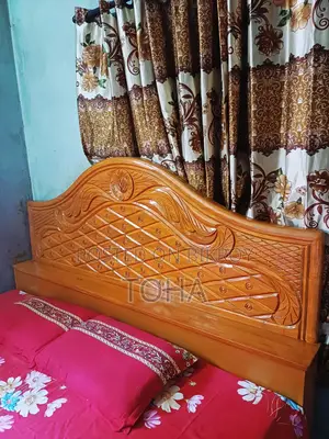 Teak Wood Semi-Box Bed King Size 6-7ft. Location: Keraniganj