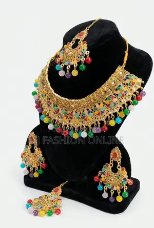 Royal Bridal Necklace Set with Multicolor Kundan and Beads