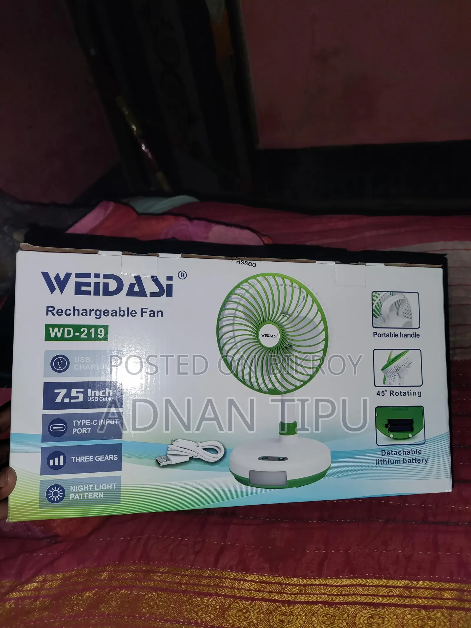 Rechargeable Fan