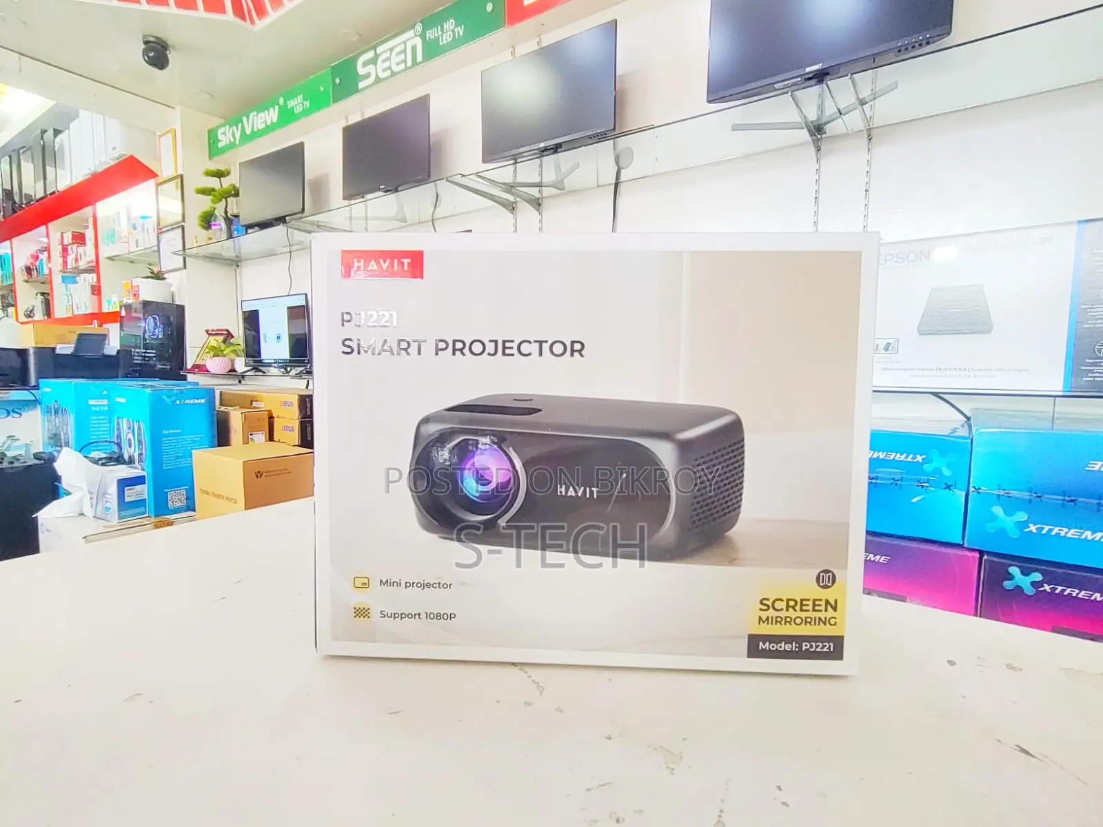 Havit PJ221 (3800 Lumens) 720p HD কালো প্রজেক্টর