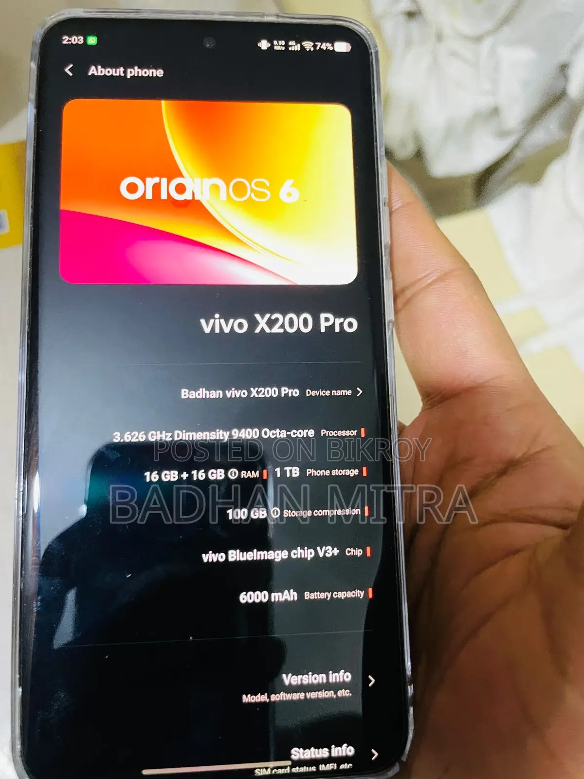 Vivo X200 Pro 16GB+1TB (Used)
