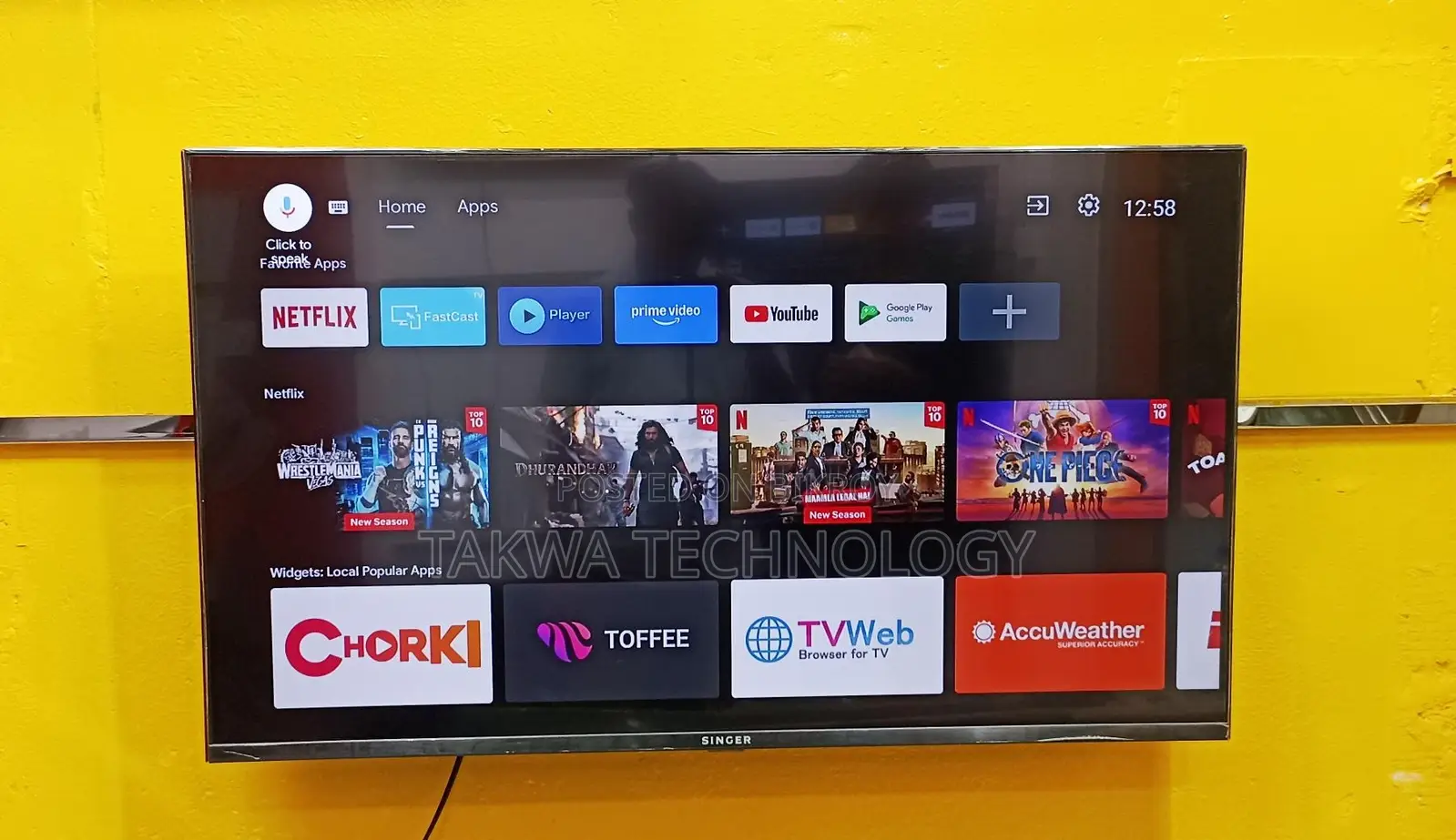 SINGER 43 Inch Android Frameless Voice Control TV