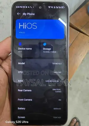 Tecno Spark 30c 6/128 (Used)