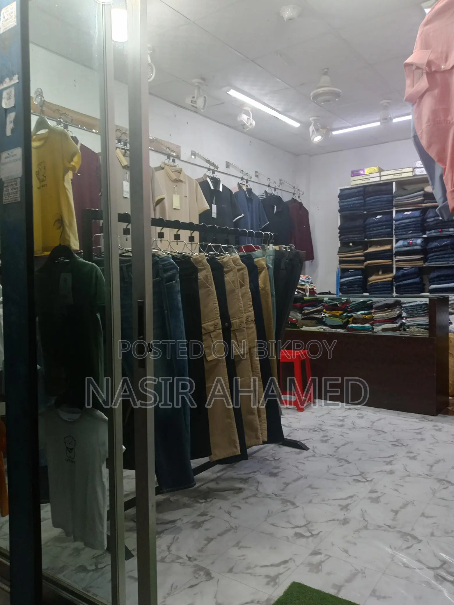 Shirt and Pant showroom for sale including stock