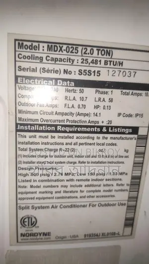 USA-made 2-ton AC for sale