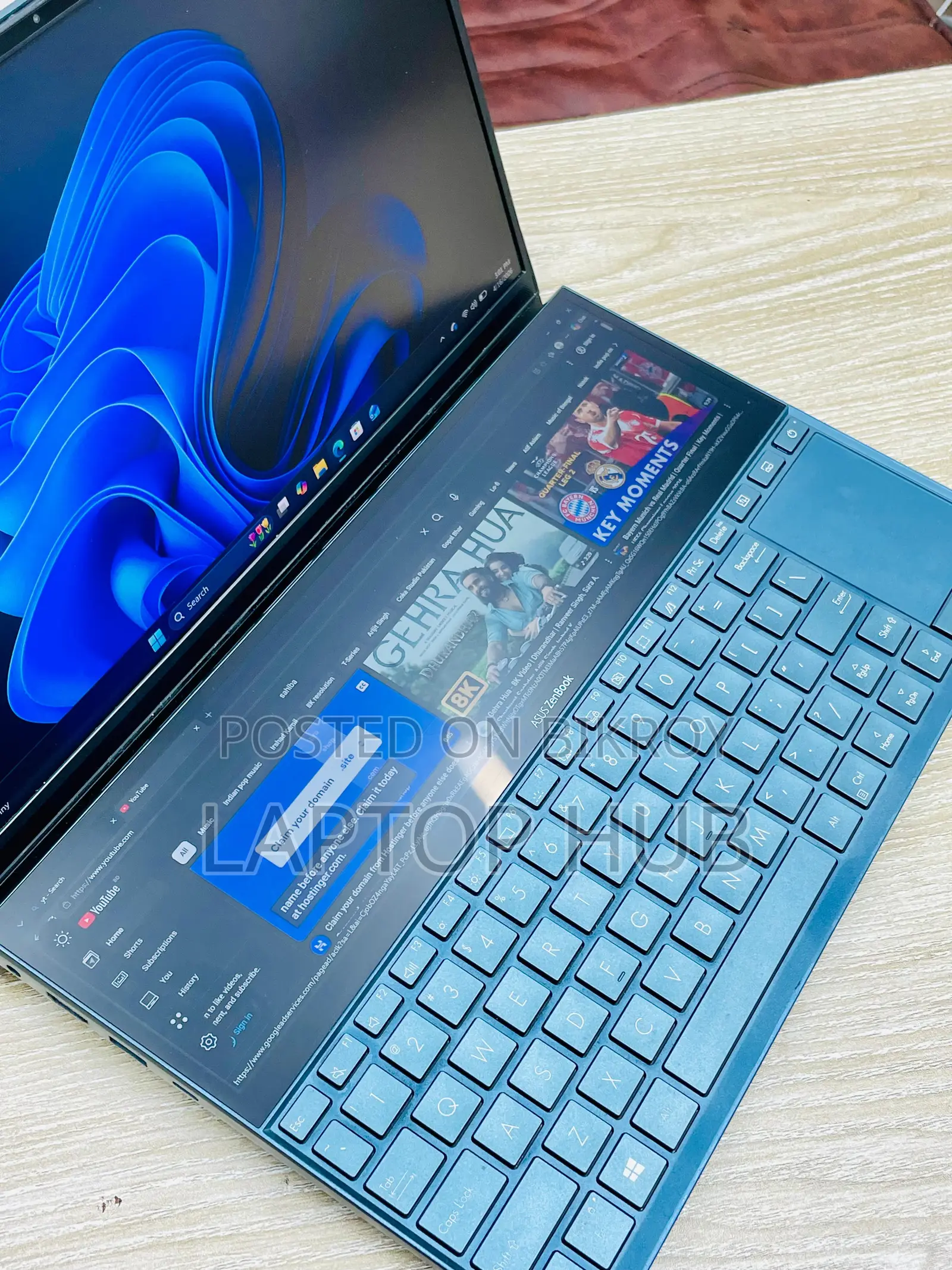 ZenBook Duo, intel i5-10 Gen|8 RAM+512 SSD, Dual Display