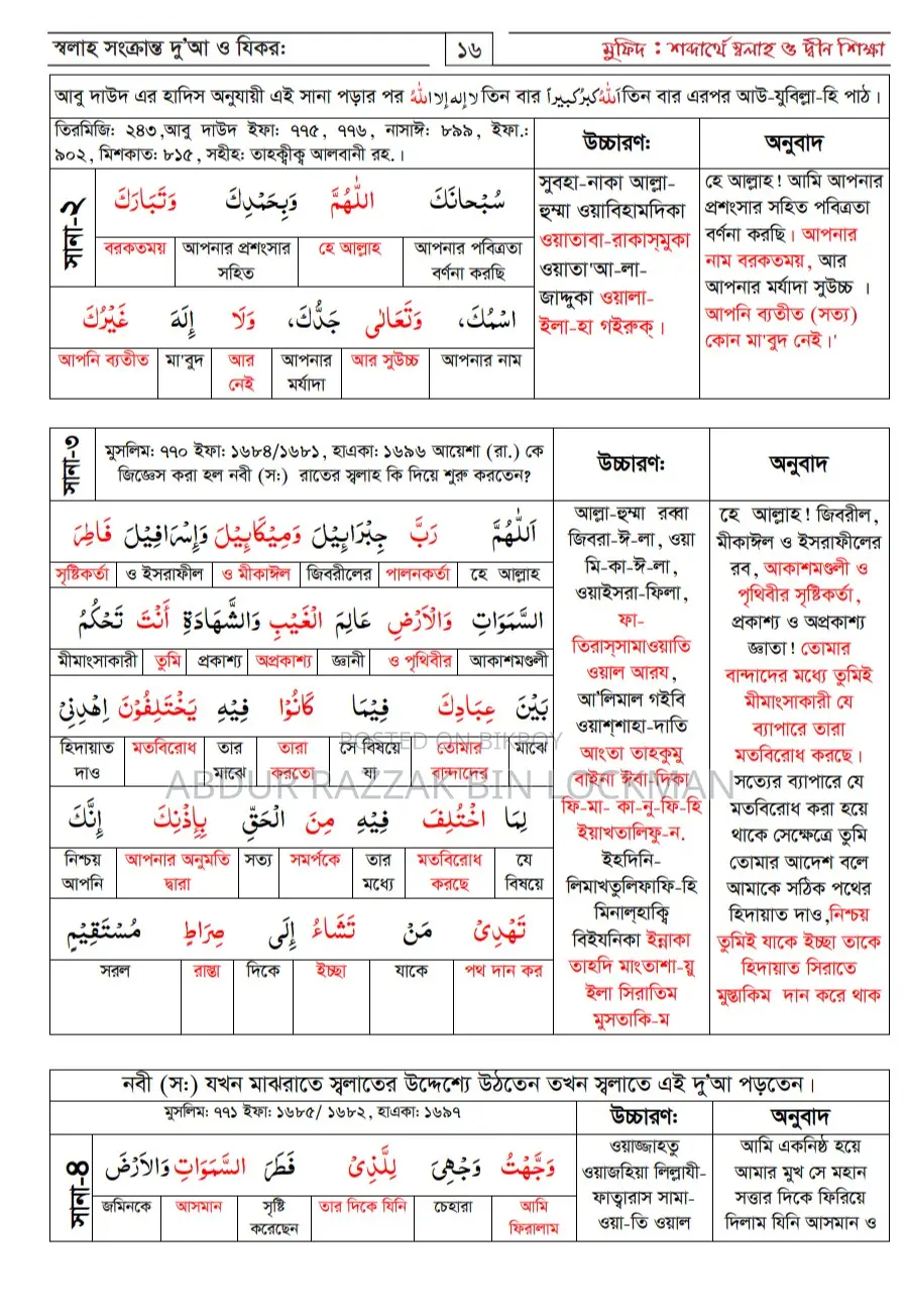 Mufid; Salah and Deen Education by Word Meaning (11 Chapters with Prayer)