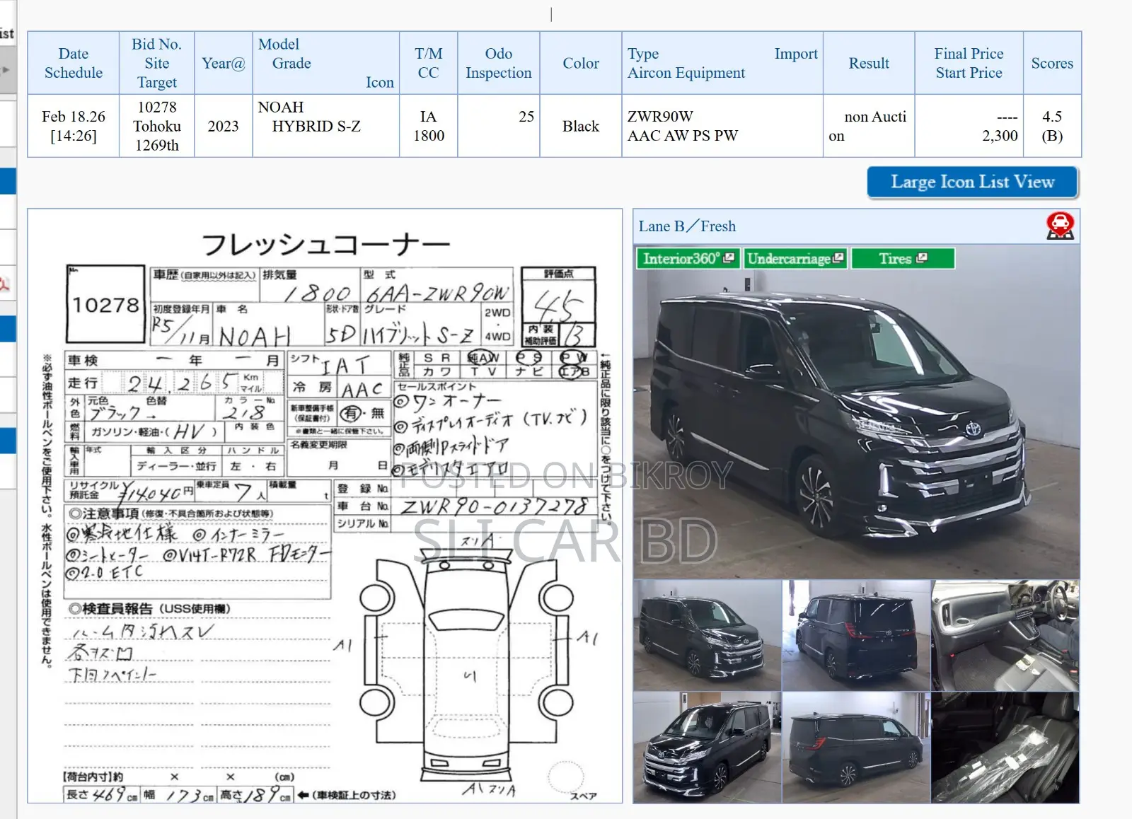 Toyota Noah HYBRID S-Z 2023