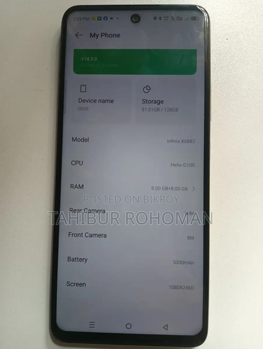 Infinix Hot 50 8+8/128 gb (Used)