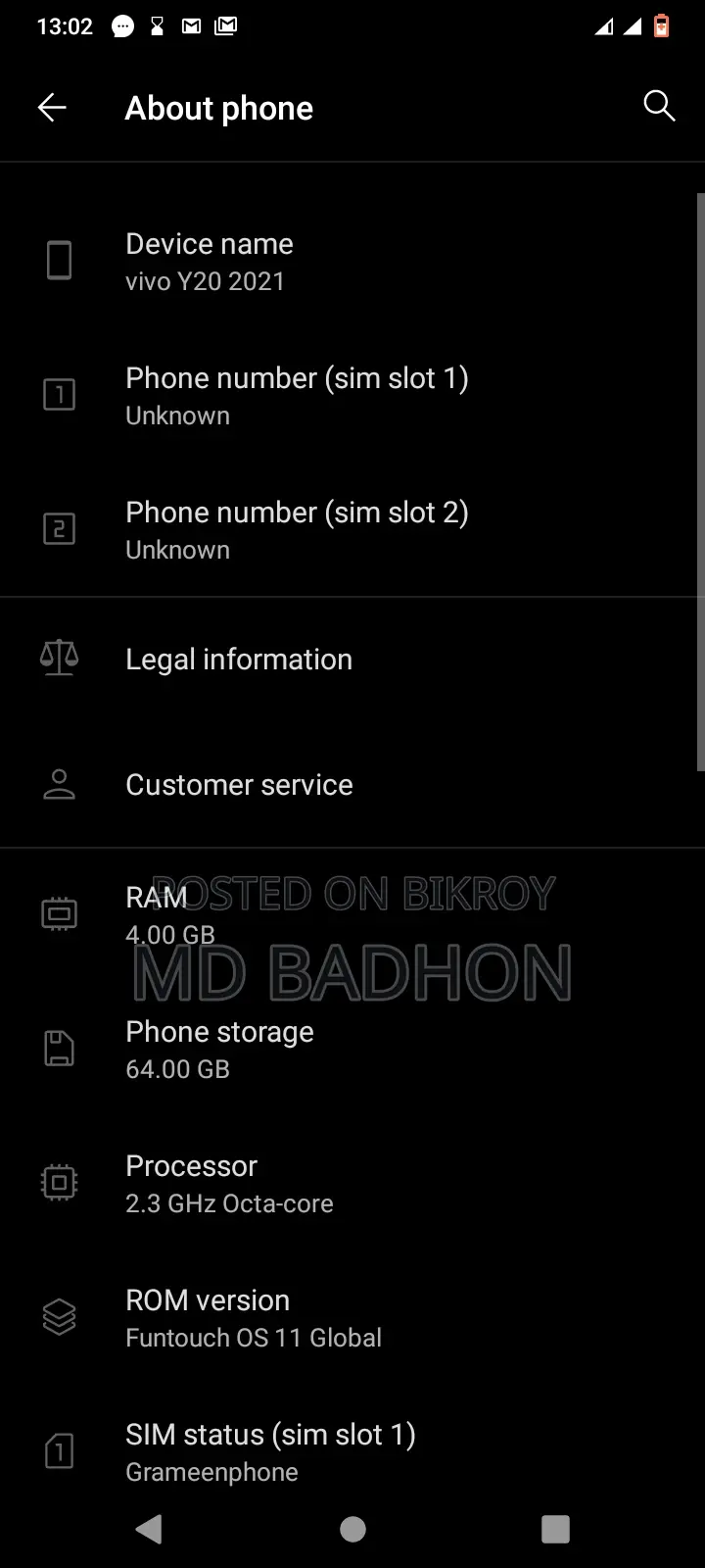Vivo Y20 (Used)