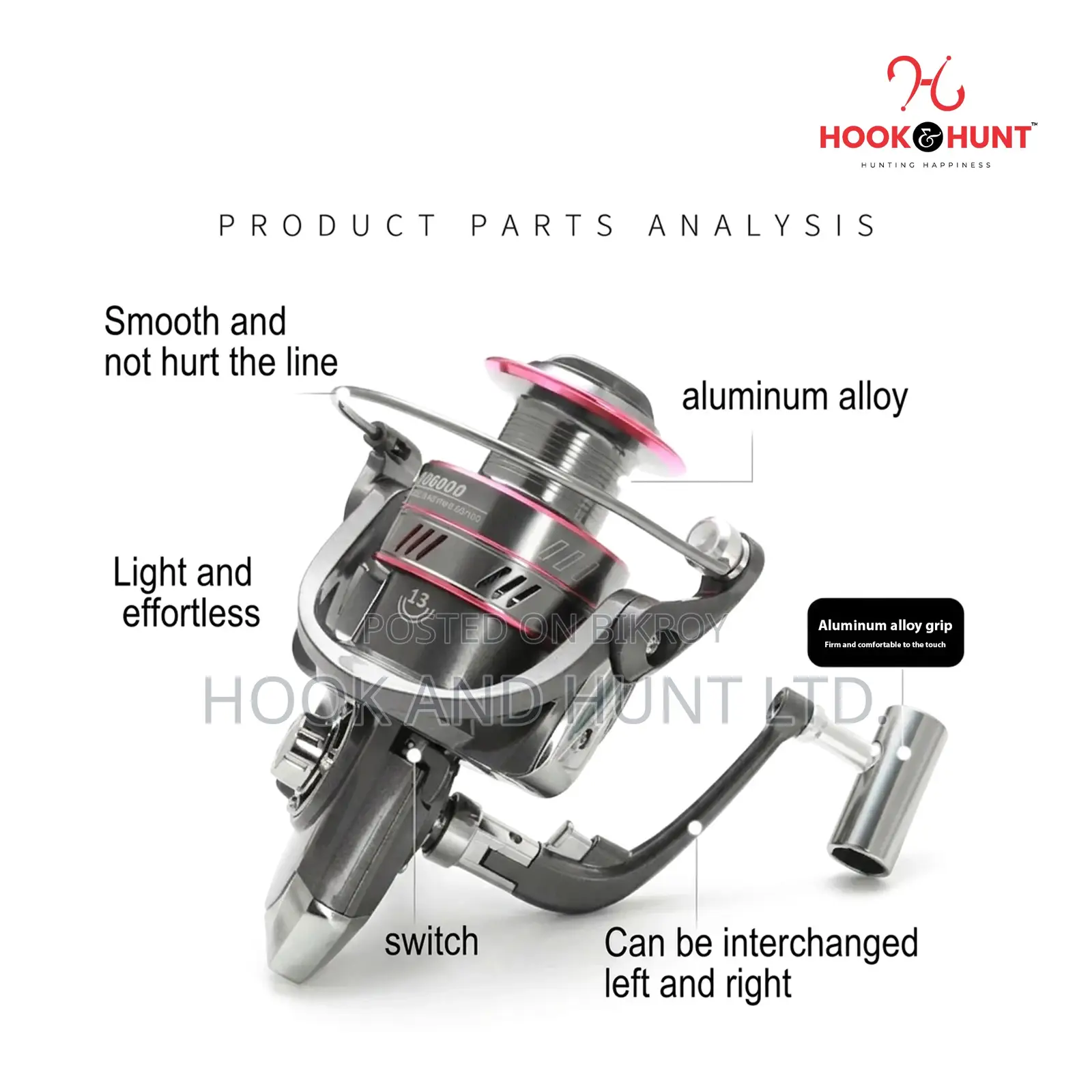 YO800–7000 Spinning Reel 13BB 5.2:1 Metal