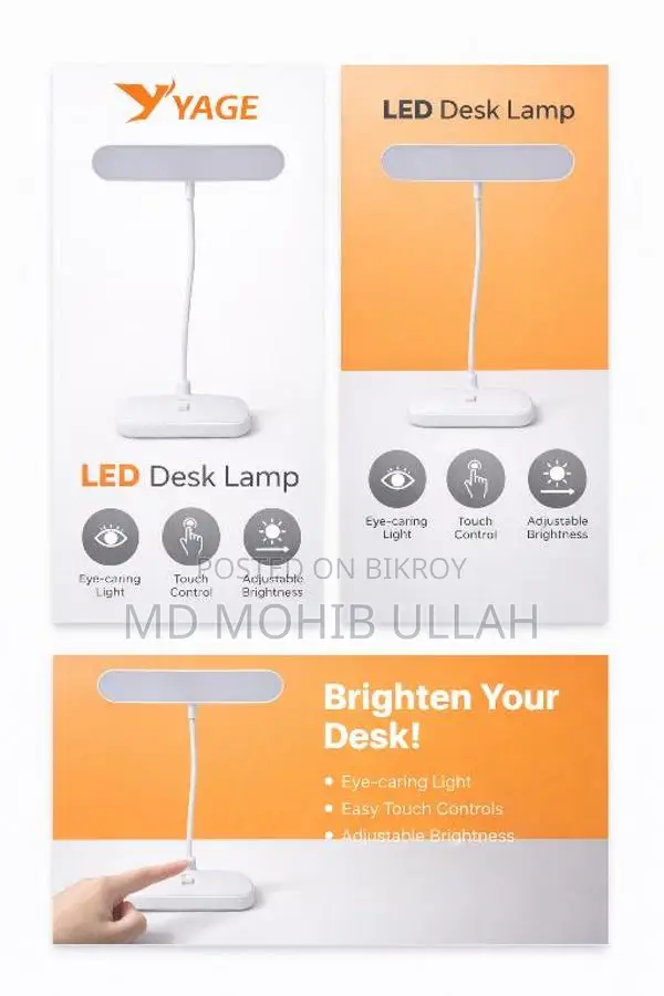 Touch Control | Adjustable Brightness Study Table Lamp