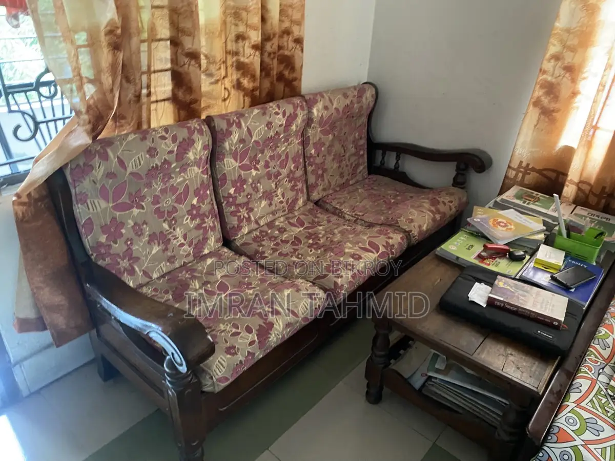 3 Seater Sofa and 2 Single Along with a Tea Table for Sale
