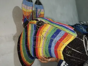 Multicolored Beaded Zebra Head
