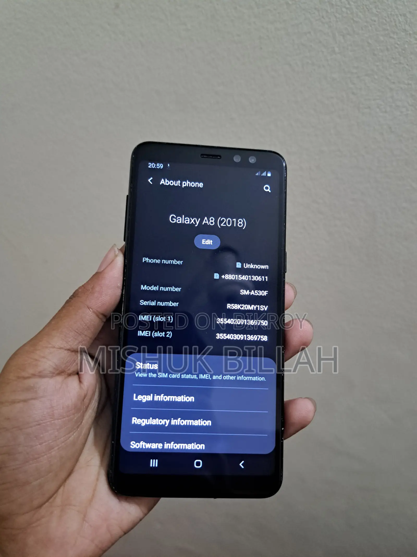 Samsung Galaxy A8 Box included (Used)