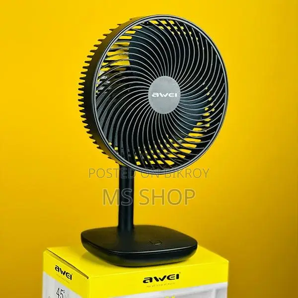 Awei F23 পোর্টেবল ইউএসবি রিচার্জেবল ডেস্ক ফ্যান (4000mAh)- কালো রঙ