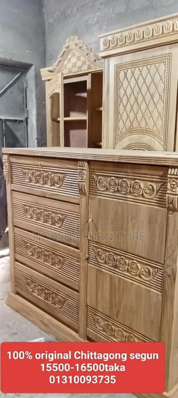 Get 100% Original Chittagong Teak Wood Wardrobe Directly from the Factory