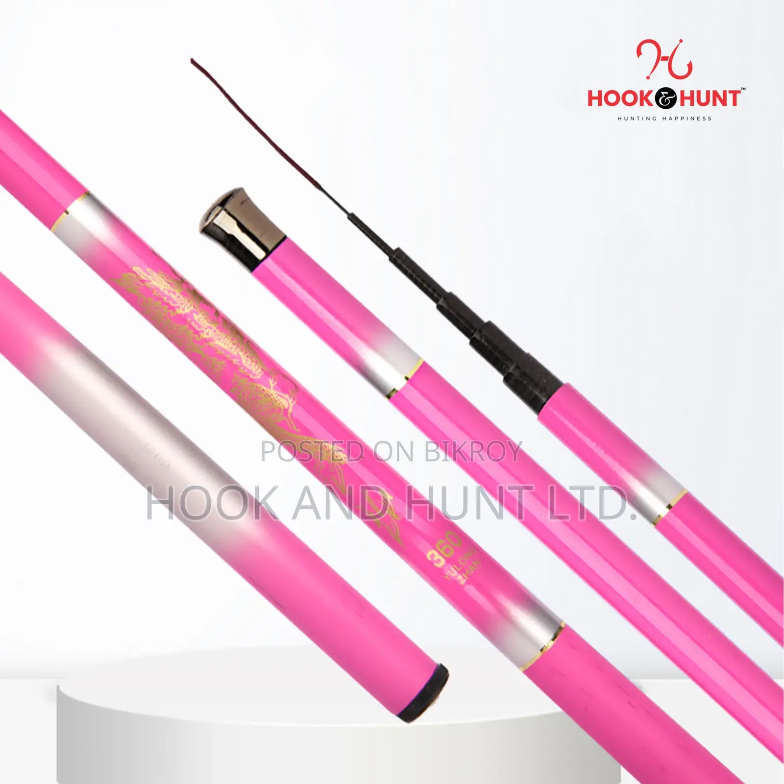 Pink Carbon Fishing Rod 300–450cm Ultra Light Soft