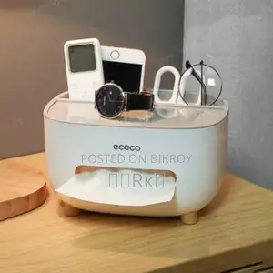ECOCO Cute Large Storage Napkin Box Light Luxury Desktop Organizer