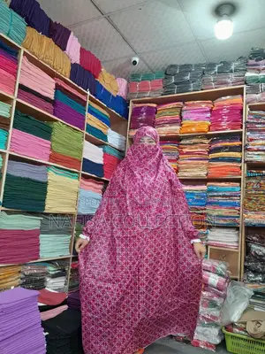 Cotton Long Khimar and Linen Palazzo Set