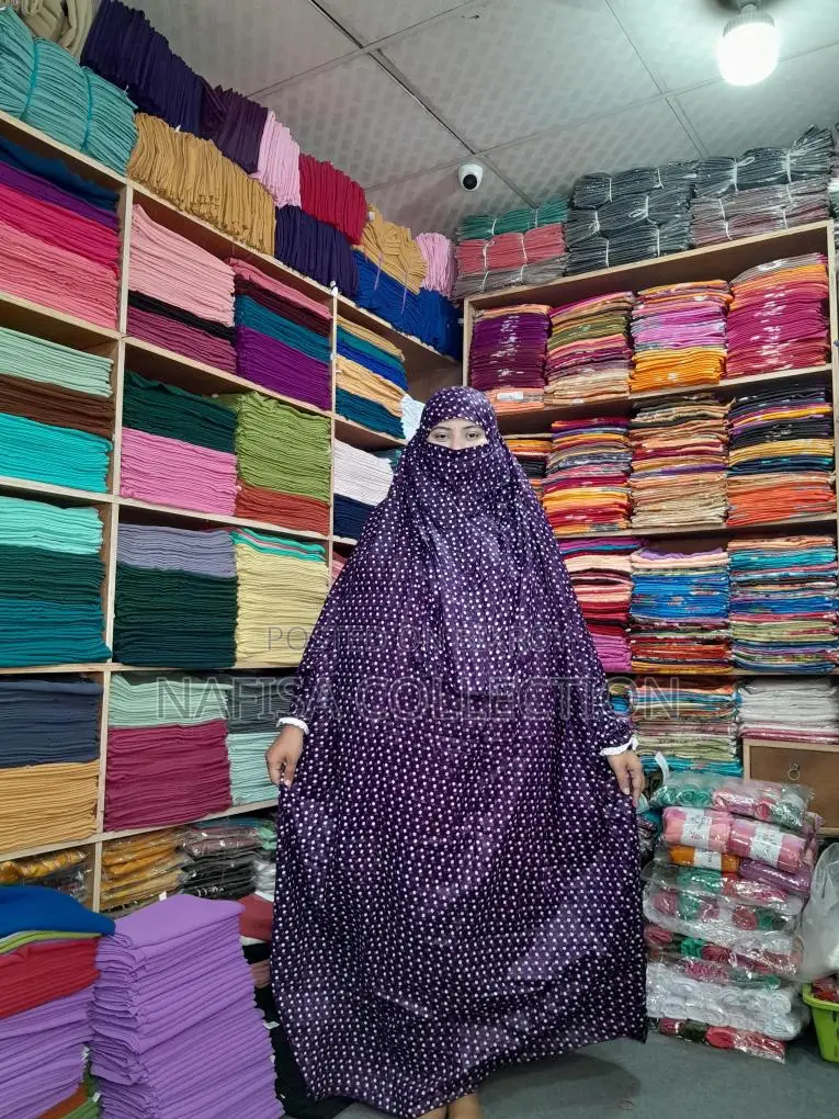 Cotton Long Khimar and Linen Palazzo Set