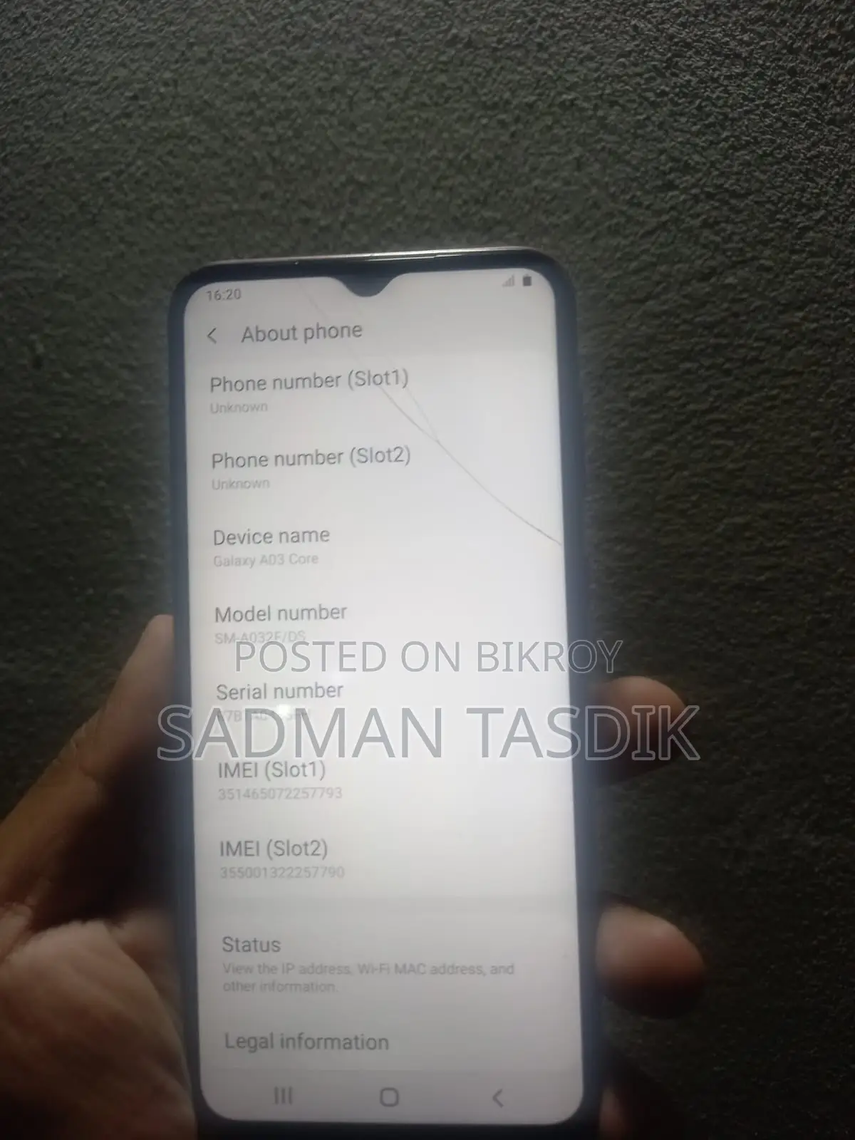 Samsung Galaxy A03 Core . (Used)