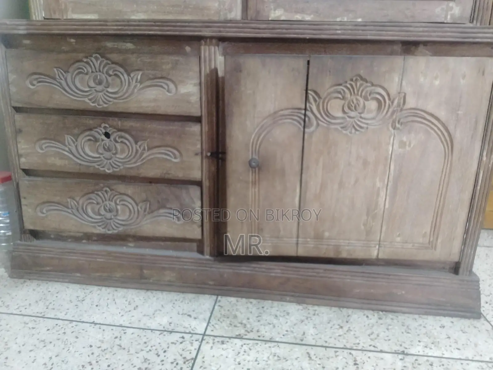 Teak wood wall showcase
