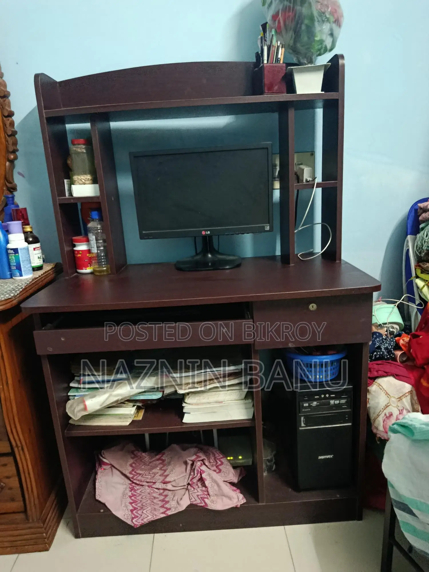 Desktop Computers. and Folding Table