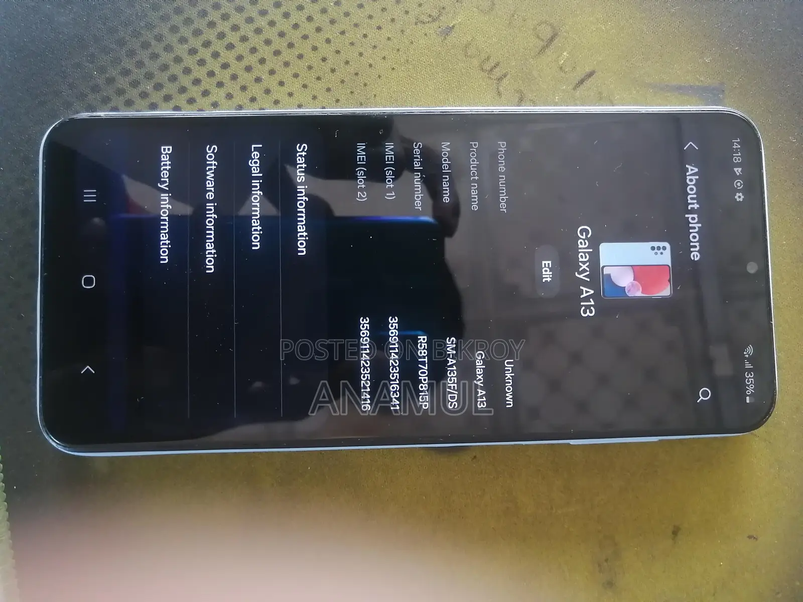 Samsung Galaxy A13 ram 6+128 (Used)