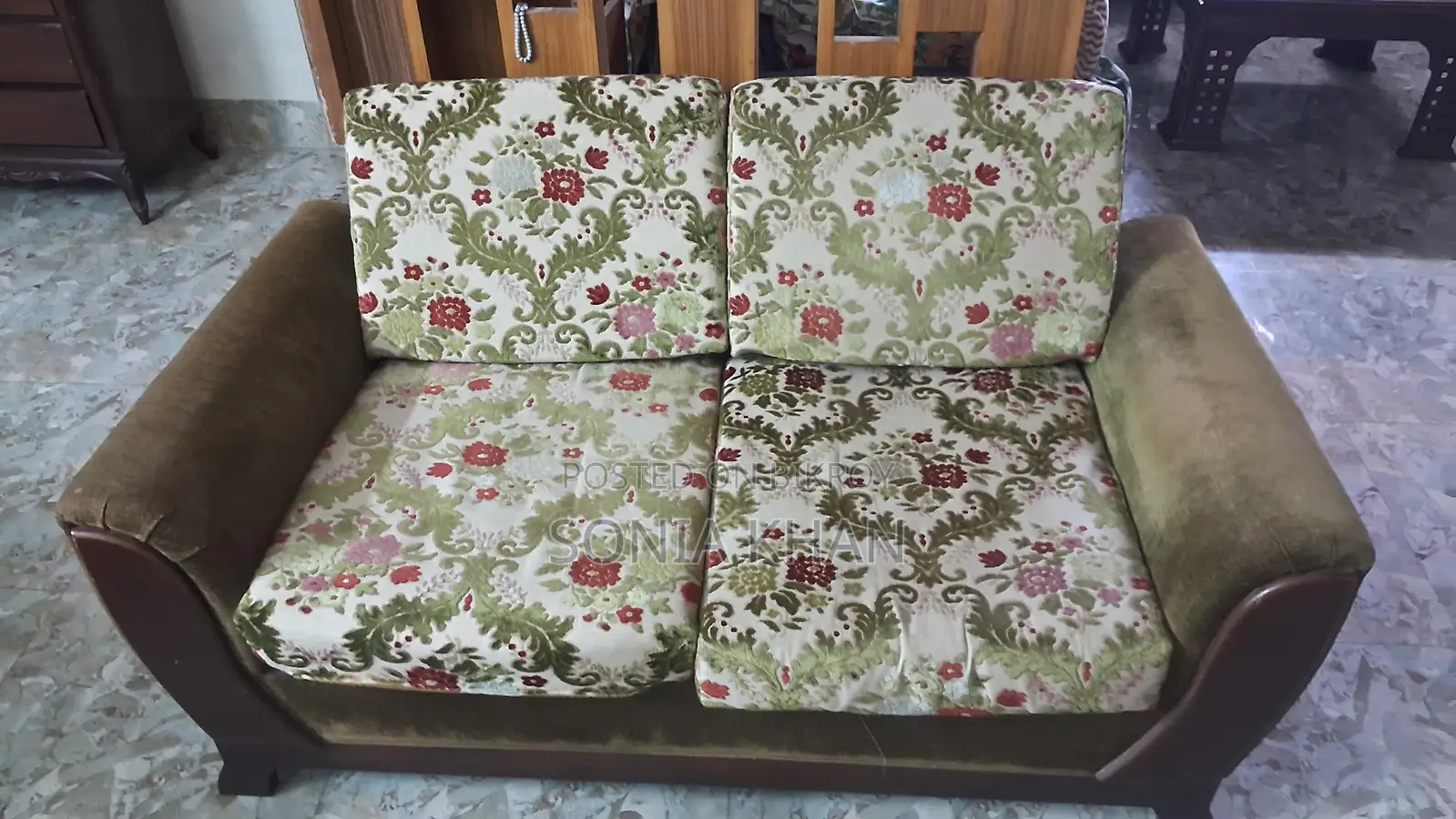 Oak Wood Sofa 2-Seater