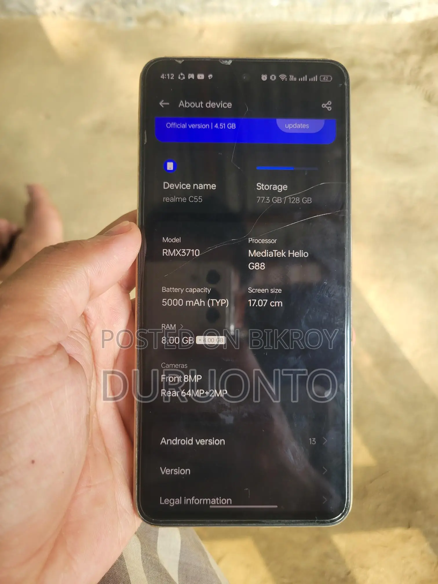 Realme C55 8-128 (Used)