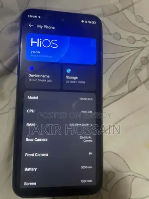 Tecno Spark 30c 8/128 (Used)