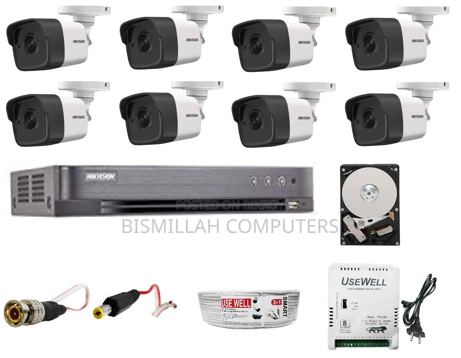 Hikvision Turbo HD CCTV 500GB HDD Complete Security Solution