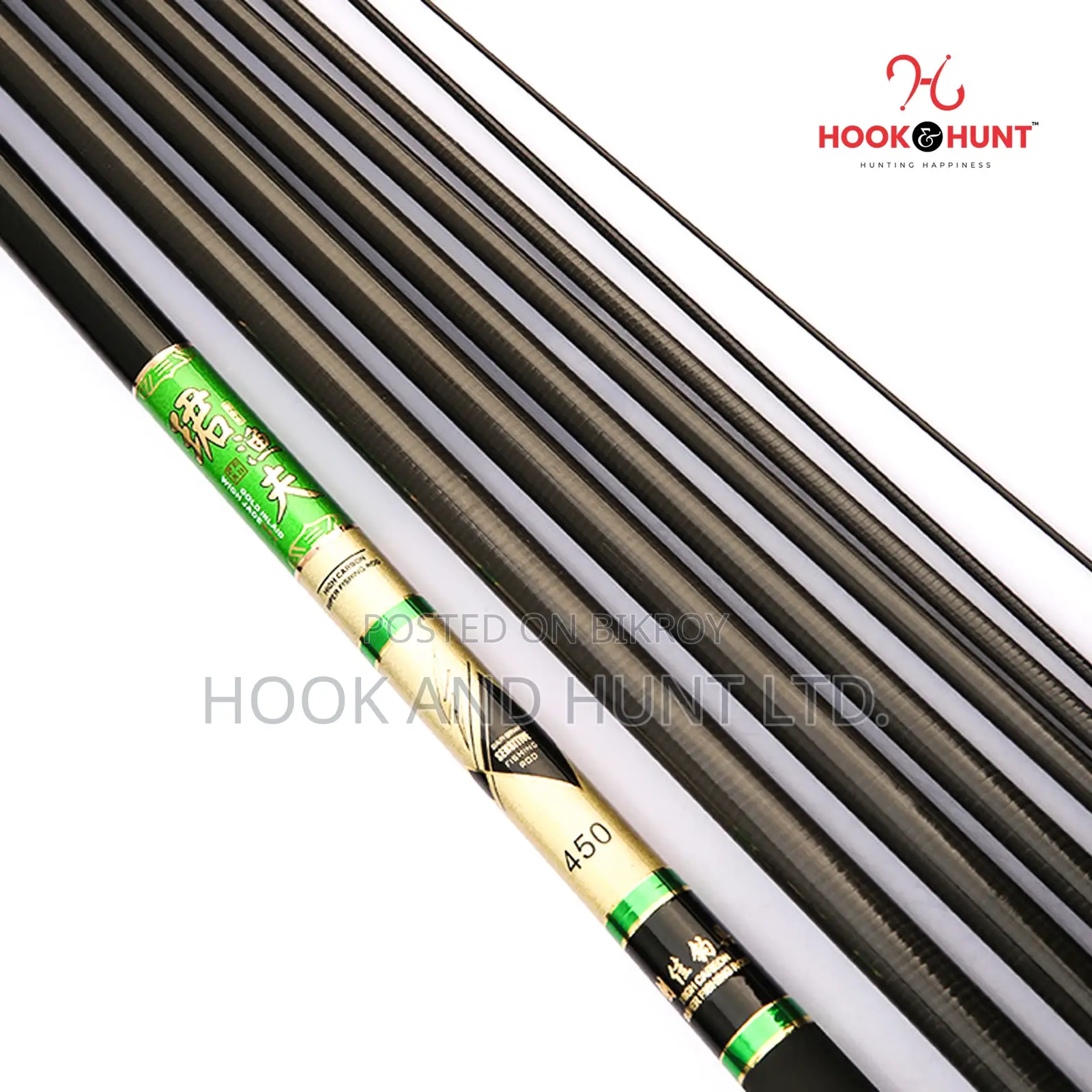 Special Green Carbon Fishing Rod 300–450cm Ultra Light Soft