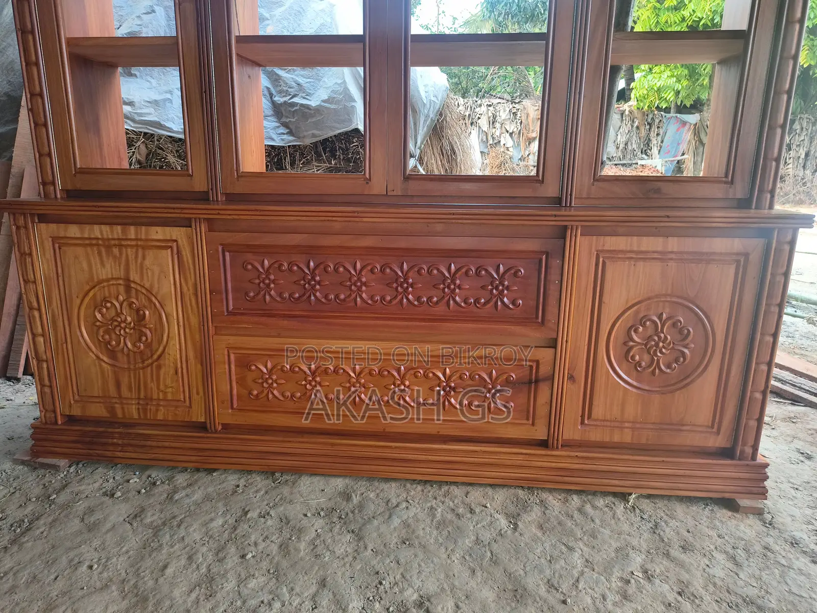 New Mahogany Wood Wall Showcase