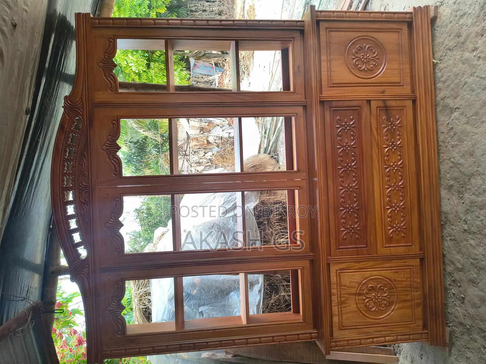 New Mahogany Wood Wall Showcase