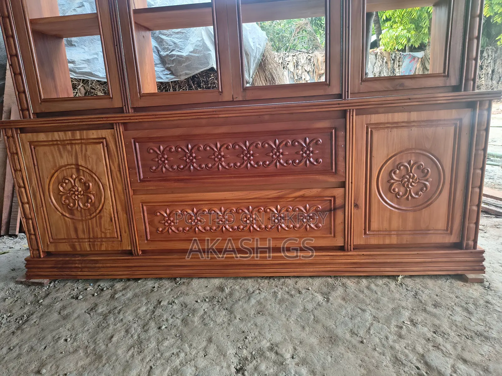 New Mahogany Wood Wall Showcase