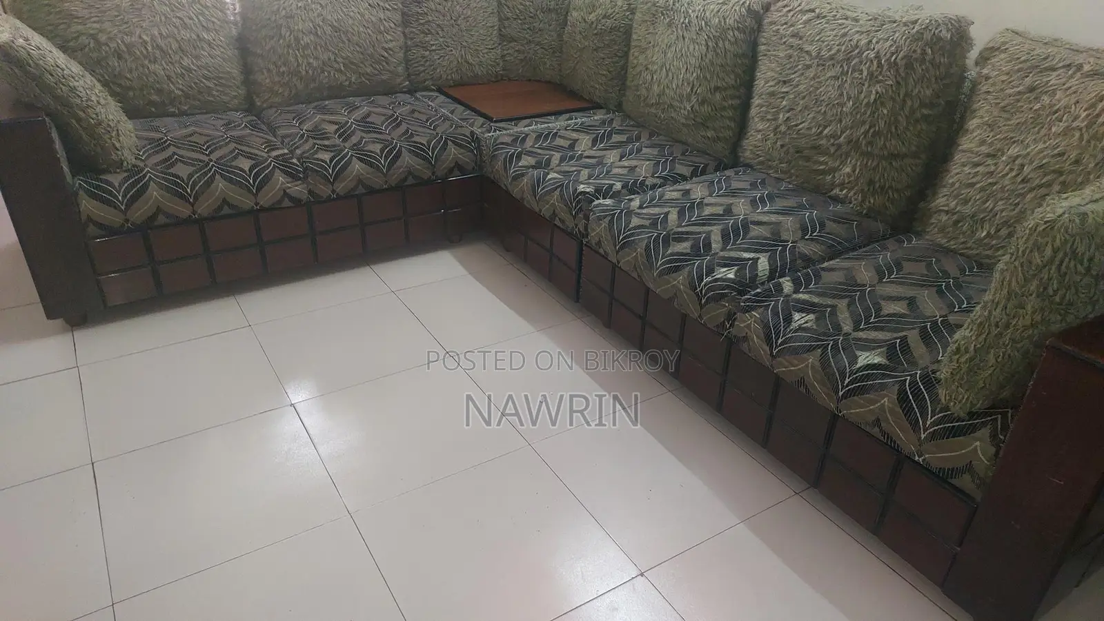 Malaysian Wood Corner Sofa