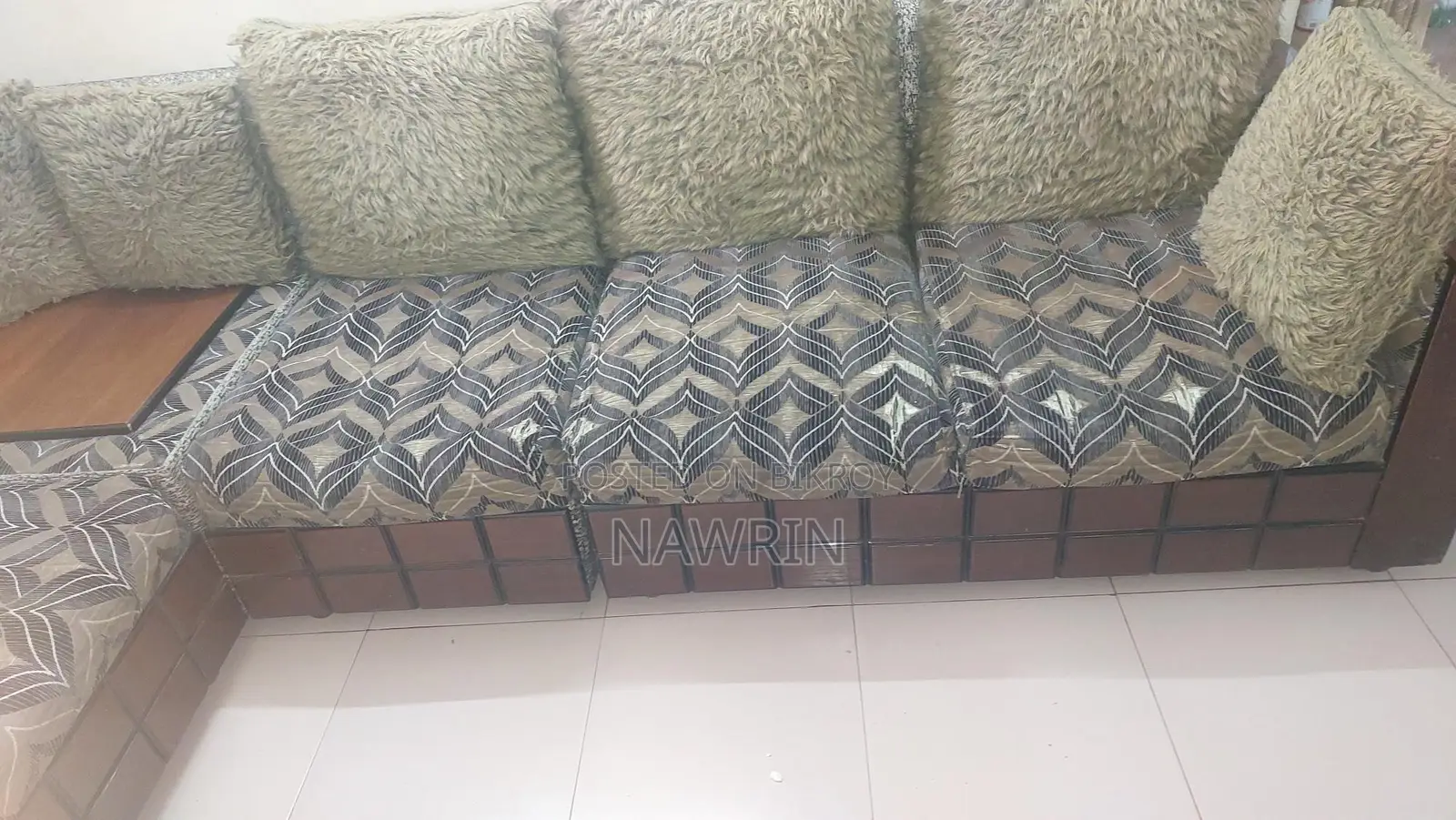 Malaysian Wood Corner Sofa