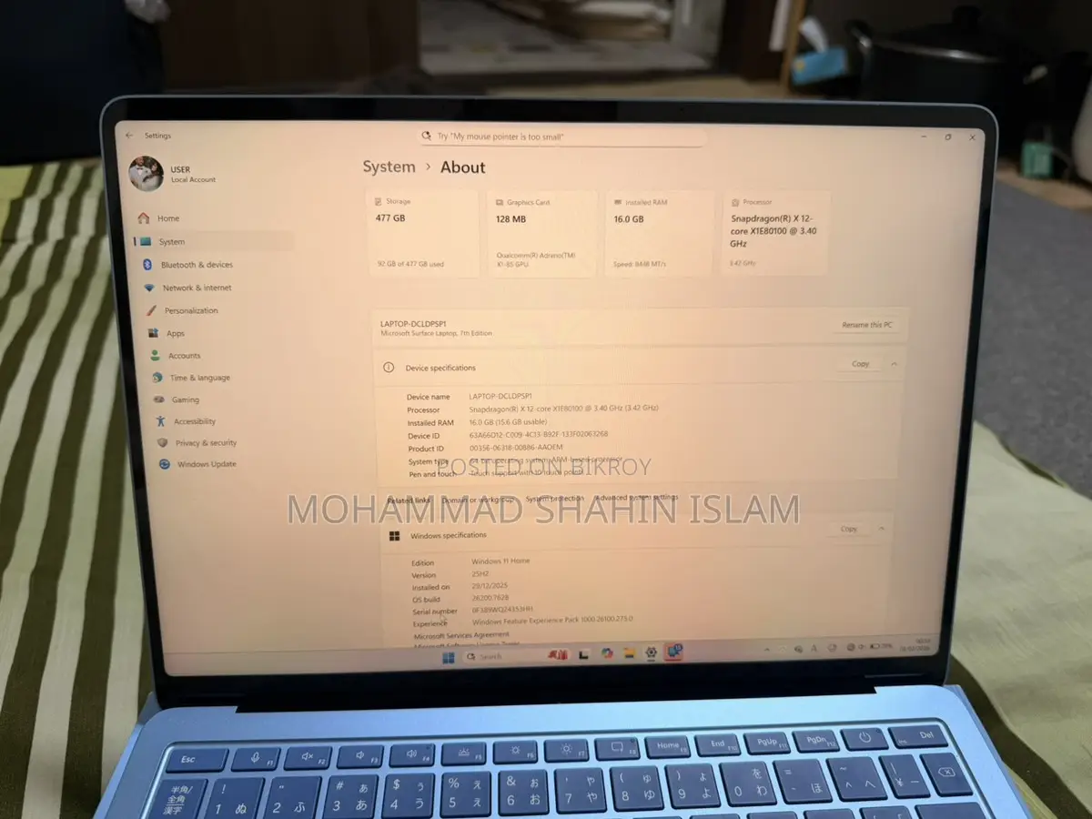 Microsoft Surface Laptop 7 16GB Qualcomm Snapdragon X Elite SSD 512GB