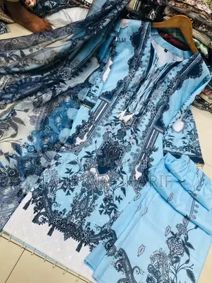 Embroidery Sequence Digital Print Three Piece